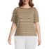 Women's Plus Size Elbow Sleeve Supima Cotton Boatneck T-Shirt, Front