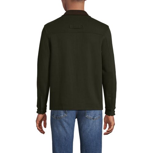  Lands' End Bedford-polopullover Mit Reißverschluss, Herren, Größe:44-46 Regular, Braun, Baumwoll-mischung/polyester-mischung, By Lands' End 