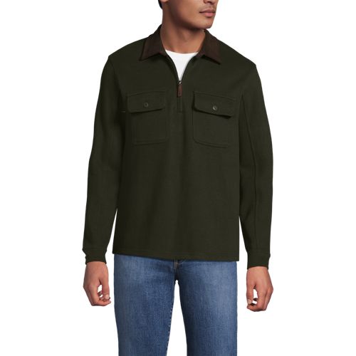  Lands' End Bedford-polopullover Mit Reißverschluss, Herren, Größe:44-46 Regular, Braun, Baumwoll-mischung/polyester-mischung, By Lands' End 