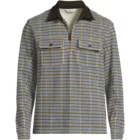 Men's Long Sleeve Corduroy Collar Bedford Rib Quarter Zip
