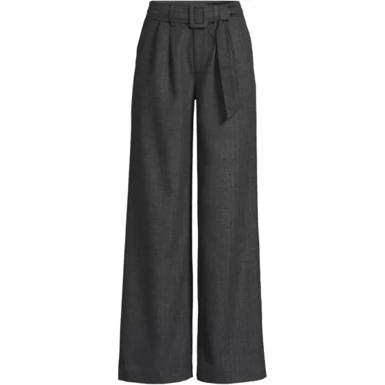 Women's Plus Size Brushed Flannel Mid Rise Wide Leg Trousers - primary