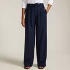 Women's Brushed Flannel Mid Rise Wide Leg Trousers