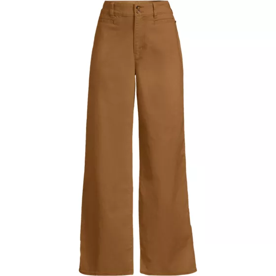Women's Stretch Canvas High Rise Wide Leg Pants - primary