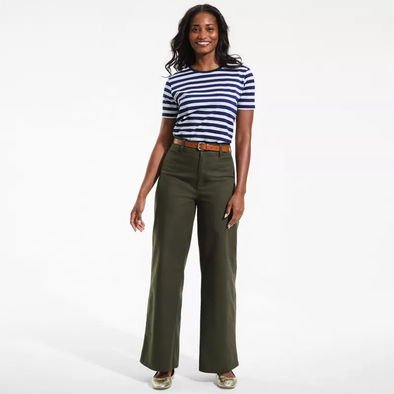 Women's Stretch Canvas High Rise Wide Leg Pants, alternative image