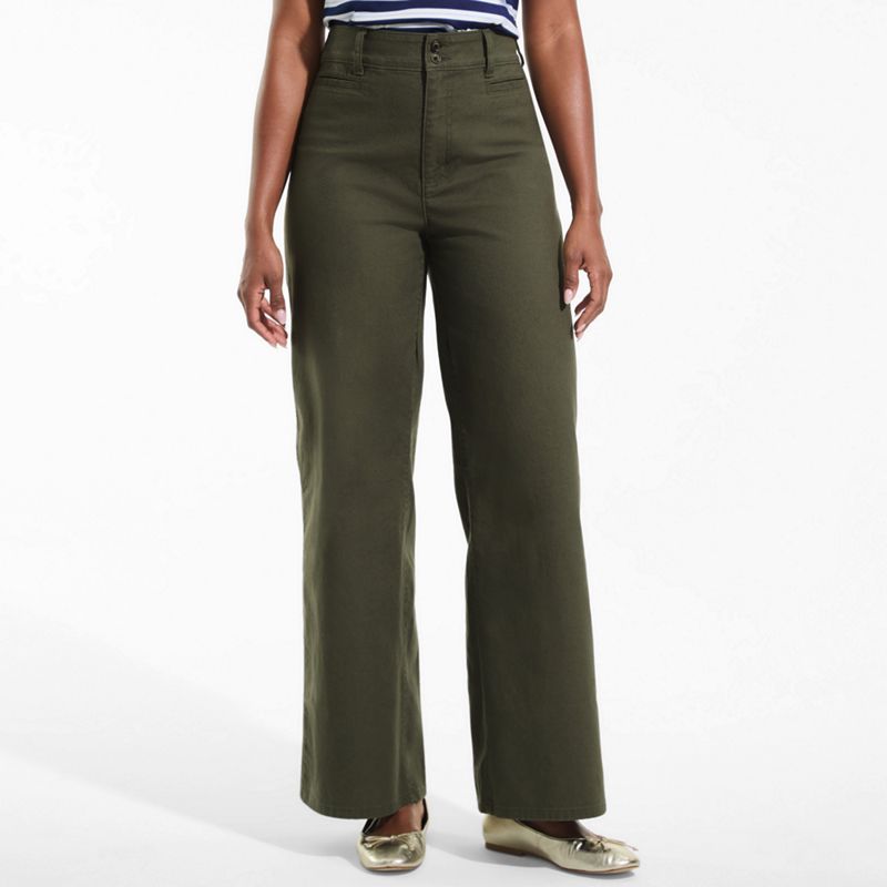 Women's Stretch Canvas High Rise Wide Leg Pants | Lands' End