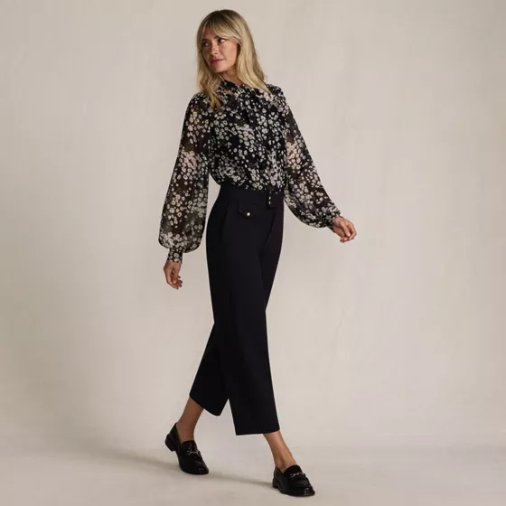 Women's Tall Ponte High Rise Straight Leg Crop Pants - primary