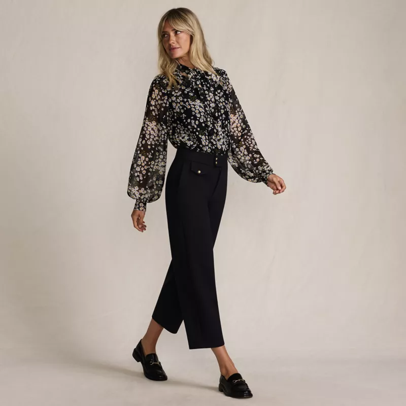 Women's Ponte High Rise Straight Leg Crop Pants, alternative image