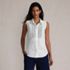 Women's Sleeveless No Iron Shirt with Lace Inset, Front