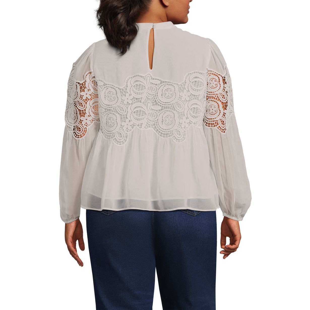 Women's Chiffon and Lace Blouse