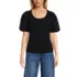 Women's Drapey Rib Puff Sleeve Scoop Neck Top, Front