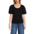 Women's Drapey Rib Puff Sleeve Scoop Neck Top, Front