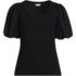 Women's Drapey Rib Puff Sleeve Scoop Neck Top, Front