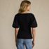 Women's Drapey Rib Puff Sleeve Scoop Neck Top, Back