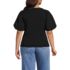 Women's Plus Size Drapey Rib Puff Sleeve Scoop Neck Top, Back