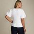 Women's Plus Size Drapey Rib Puff Sleeve Scoop Neck Top, Back