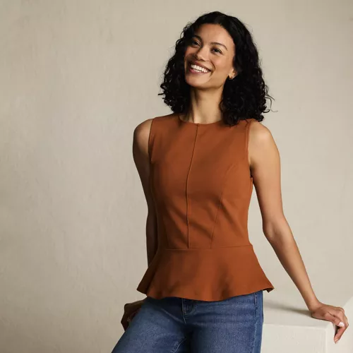 Women's Sleeveless Starfish Peplum Top, alternative image