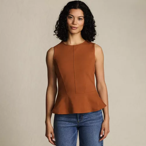 Women's Sleeveless Starfish Peplum Top, Front