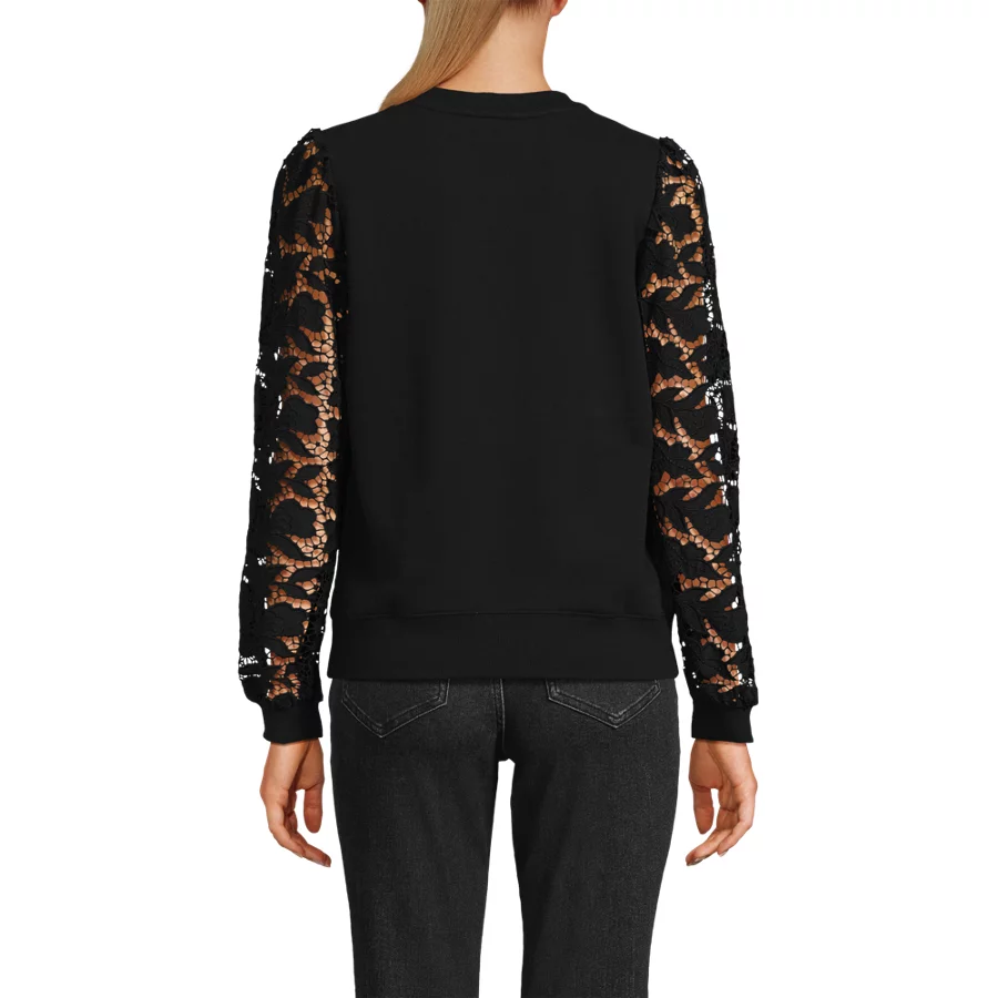 Women's Serious Sweats Lace Sleeve Sweatshirt view 2