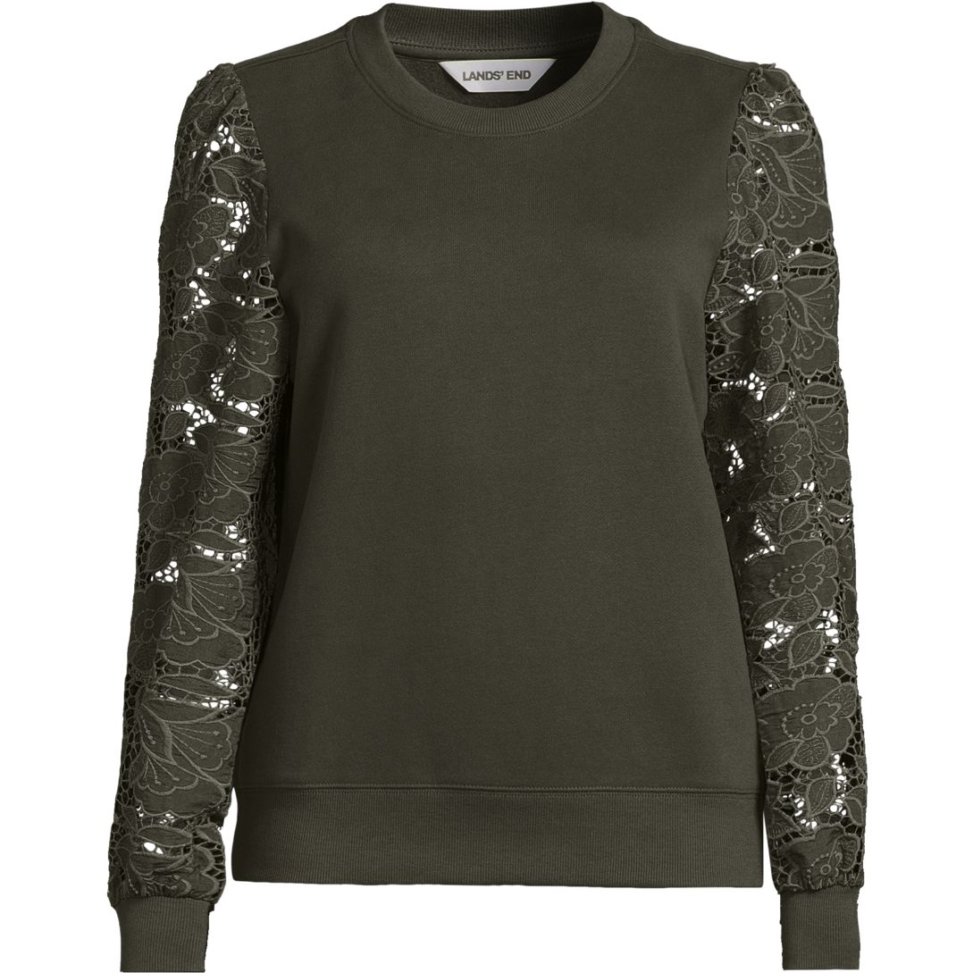 Women's Serious Sweats Lace Sleeve Sweatshirt