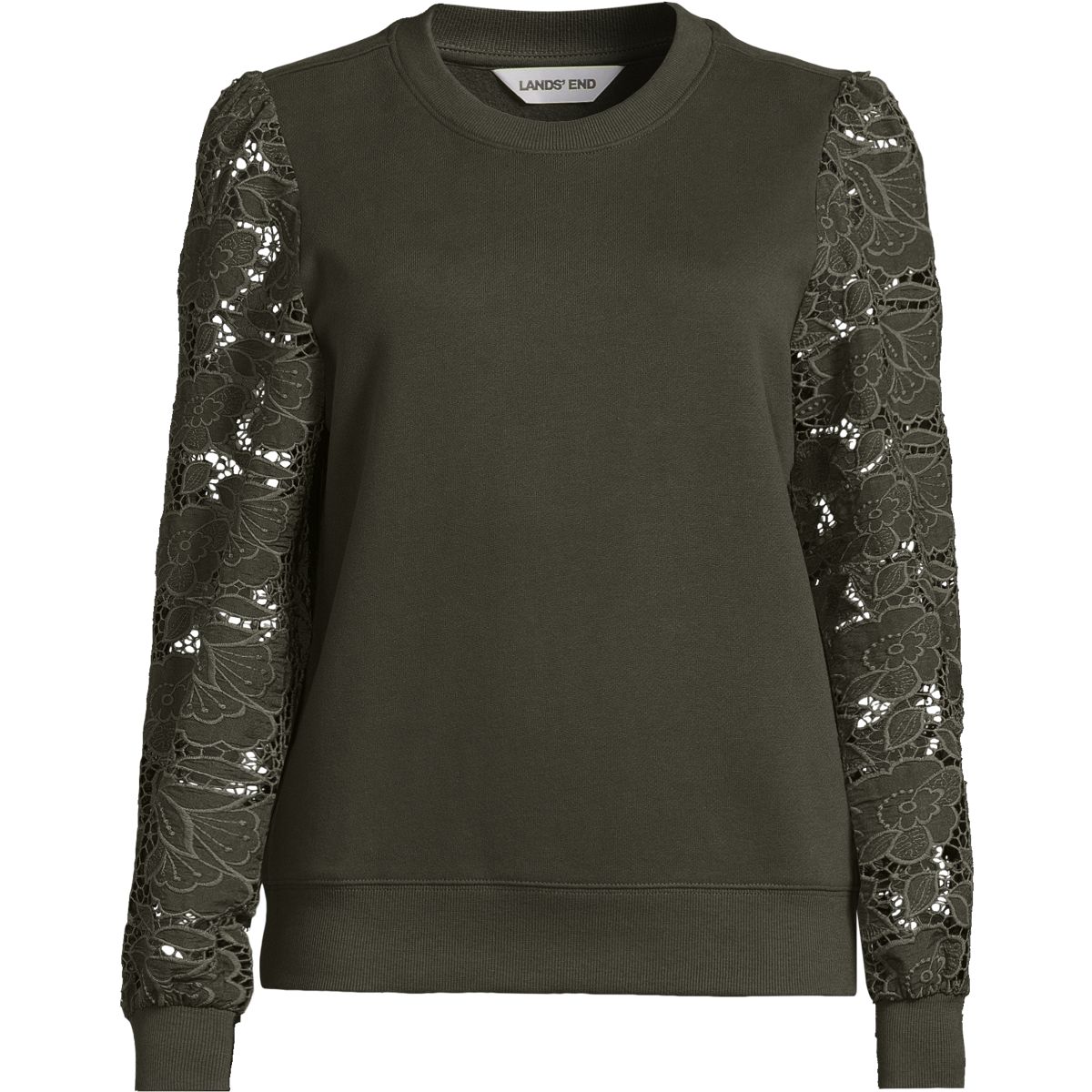 Women's Serious Sweats Lace Sleeve Sweatshirt