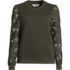 Women's Serious Sweats Lace Sleeve Sweatshirt, Front