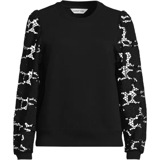 Women's Serious Sweats Lace Sleeve Sweatshirt - primary