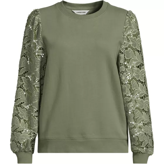 Women's Serious Sweats Lace Sleeve Sweatshirt - primary