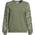 Women's Serious Sweats Lace Sleeve Sweatshirt, Front