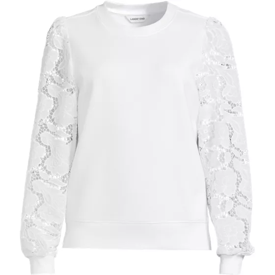 Women's Serious Sweats Lace Sleeve Sweatshirt - primary