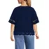 Women's Plus Size Short Sleeve Slub Jersey Cutwork T-Shirt, Back