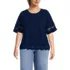 Women's Plus Size Short Sleeve Slub Jersey Cutwork T-Shirt, Front