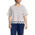 Women's Plus Size Short Sleeve Slub Jersey Cutwork T-Shirt, Front