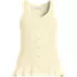 Women's Cotton Boucle Ruffle Hem Sleeveless Sweater, Front