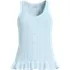 Women's Cotton Boucle Ruffle Hem Sleeveless Sweater, Front