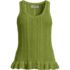 Women's Cotton Boucle Ruffle Hem Sleeveless Sweater, Front