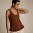 Women's Cotton Boucle Ruffle Hem Sleeveless Sweater, alternative image