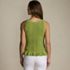 Women's Cotton Boucle Ruffle Hem Sleeveless Sweater, Back