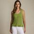 Women's Cotton Boucle Ruffle Hem Sleeveless Sweater, Front