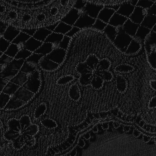Women's Short Sleeve Slub Jersey Cutwork T-Shirt, alternative image