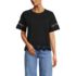 Women's Short Sleeve Slub Jersey Cutwork T-Shirt, Front