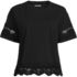 Women's Short Sleeve Slub Jersey Cutwork T-Shirt, Front