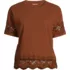 Women's Short Sleeve Slub Jersey Cutwork T-Shirt, Front
