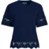 Women's Short Sleeve Slub Jersey Cutwork T-Shirt, Front