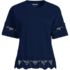 Women's Short Sleeve Slub Jersey Cutwork T-Shirt, Front