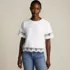Women's Short Sleeve Slub Jersey Cutwork T-Shirt, Front