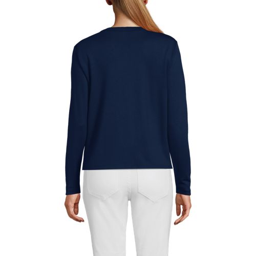  Lands' End Feinstrick-cardigan, Damen, Größe:32-34 Regular, Blau, Polyester/viskose/polyester-mischung, By Lands' End 