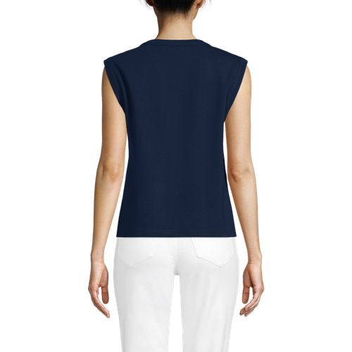  Lands' End Feinstrick-top Mit Metallknöpfen, Damen, Größe:32-34 Regular, Blau, Polyester/viskose/polyester-mischung, By Lands' End 