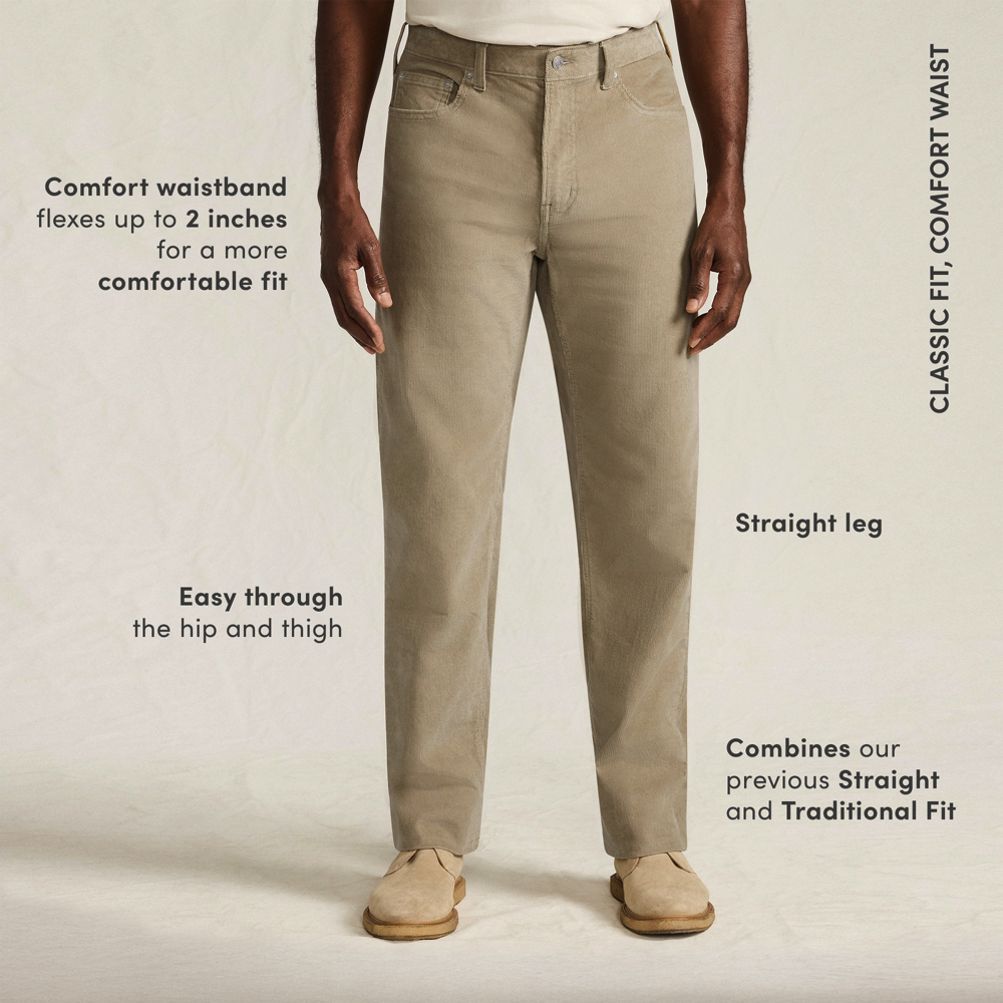 Men's Corduroy Comfort Waist Classic Fit 5 Pocket Pant | Lands' End