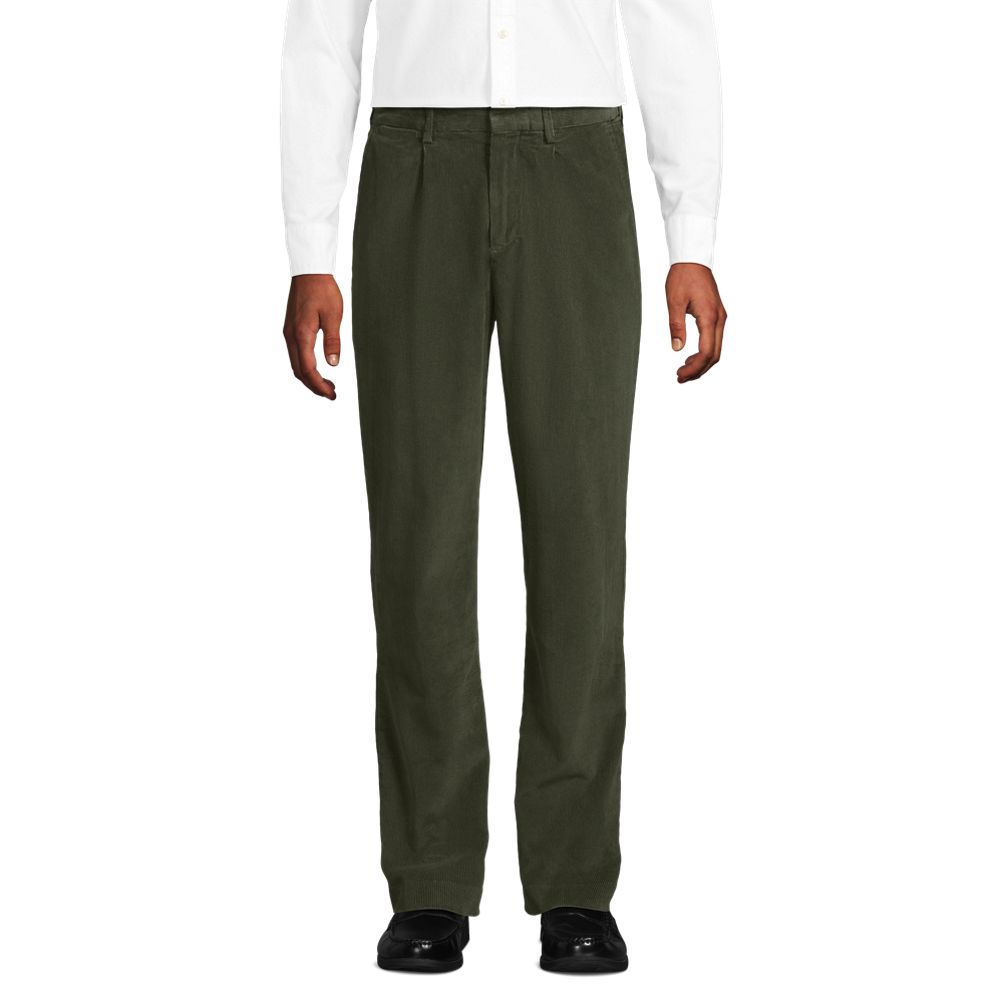 Men's Corduroy Comfort Waist Classic Fit Pleated Front Pant
