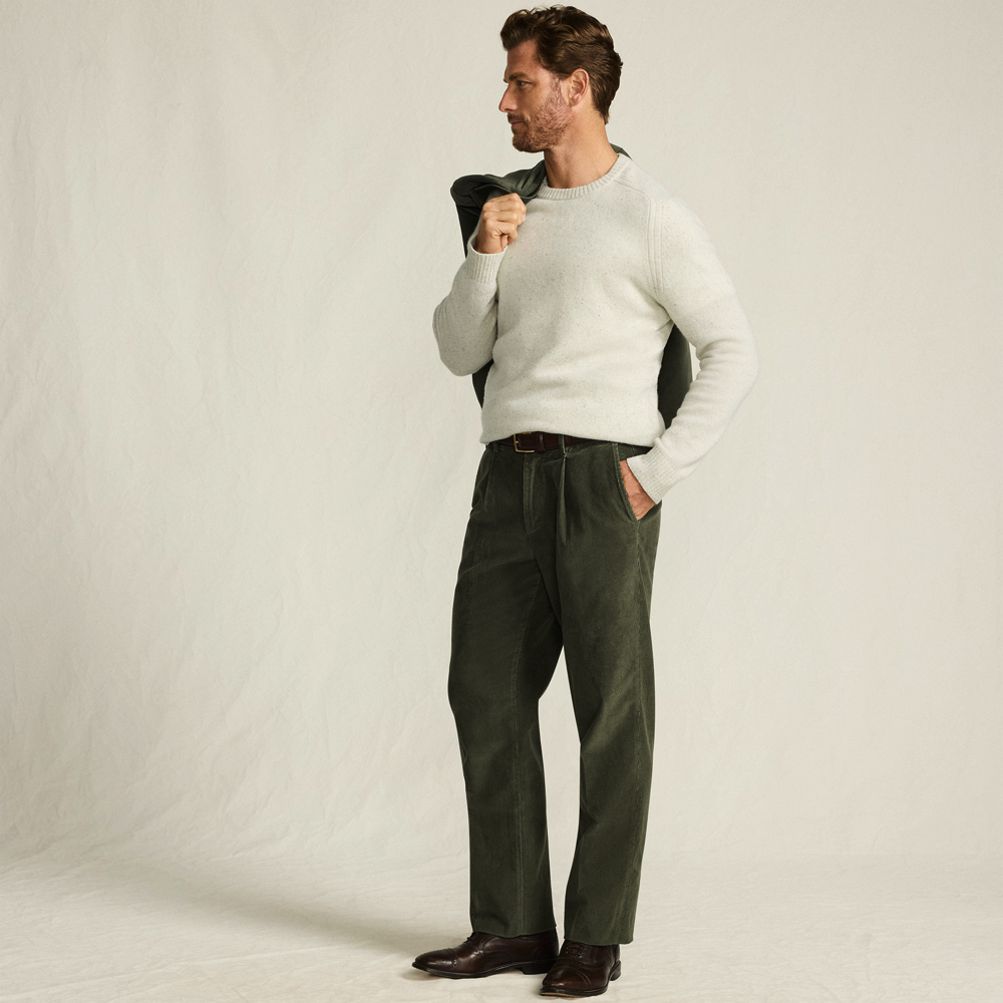 パンツ POLO GOLF border corduroy pants camel Men's Corduroy Comfort Waist Classic Fit Pleated Front Pant